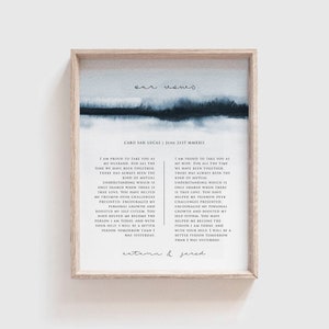 Anniversary Gift, 1st Year Paper, Wedding Vow Keepsake Wall Art, 100% Editable Template, INSTANT DOWNLOAD, 11x14, MW