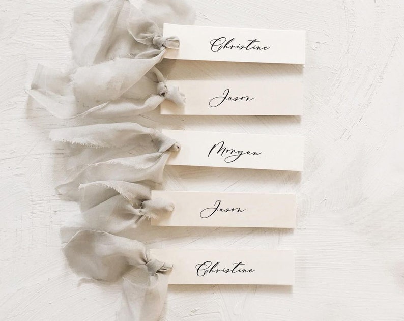 Place Card Template, Script Name Card Tag, Escort Cards, Modern Wedding, Name Seating Card, Editable Place Cards, Templett image 5