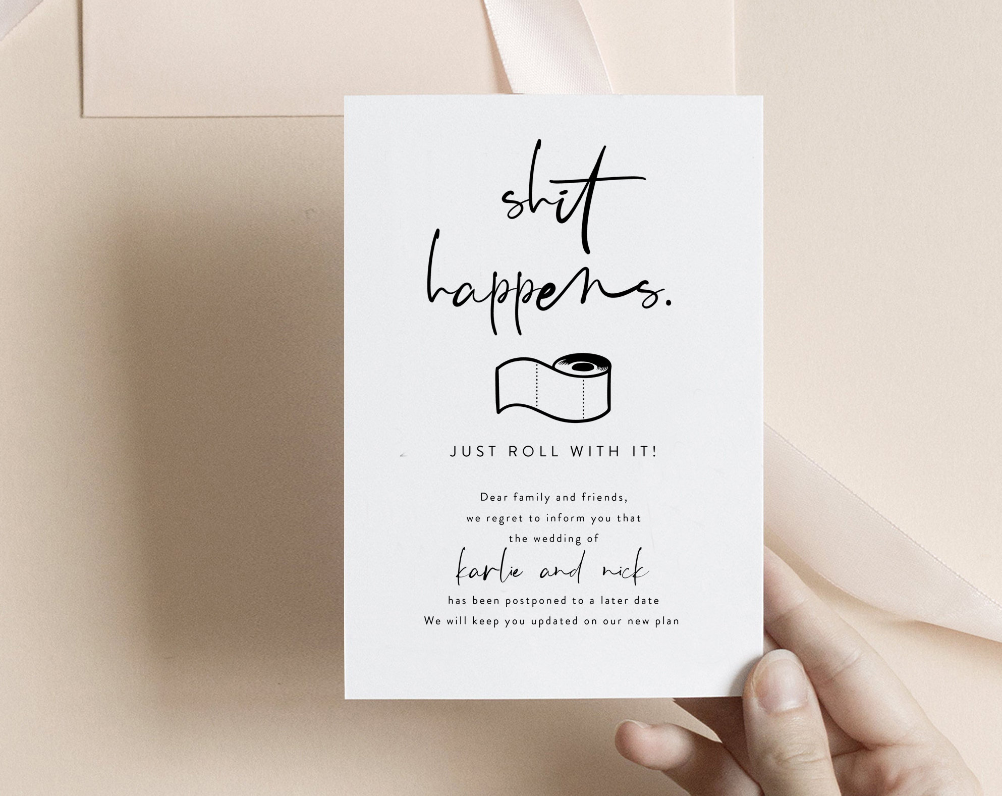 Change of Plans Announcement Funny Template Wedding Cancellation Change the Date Postponed Wedding Resave the Date Etsy