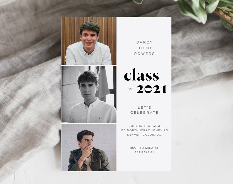 Guy graduation invitation, Graduation invitation boy, Graduation Invitation 2024 Boy, Senior Graduation Template, Graduation Announcement GR image 5