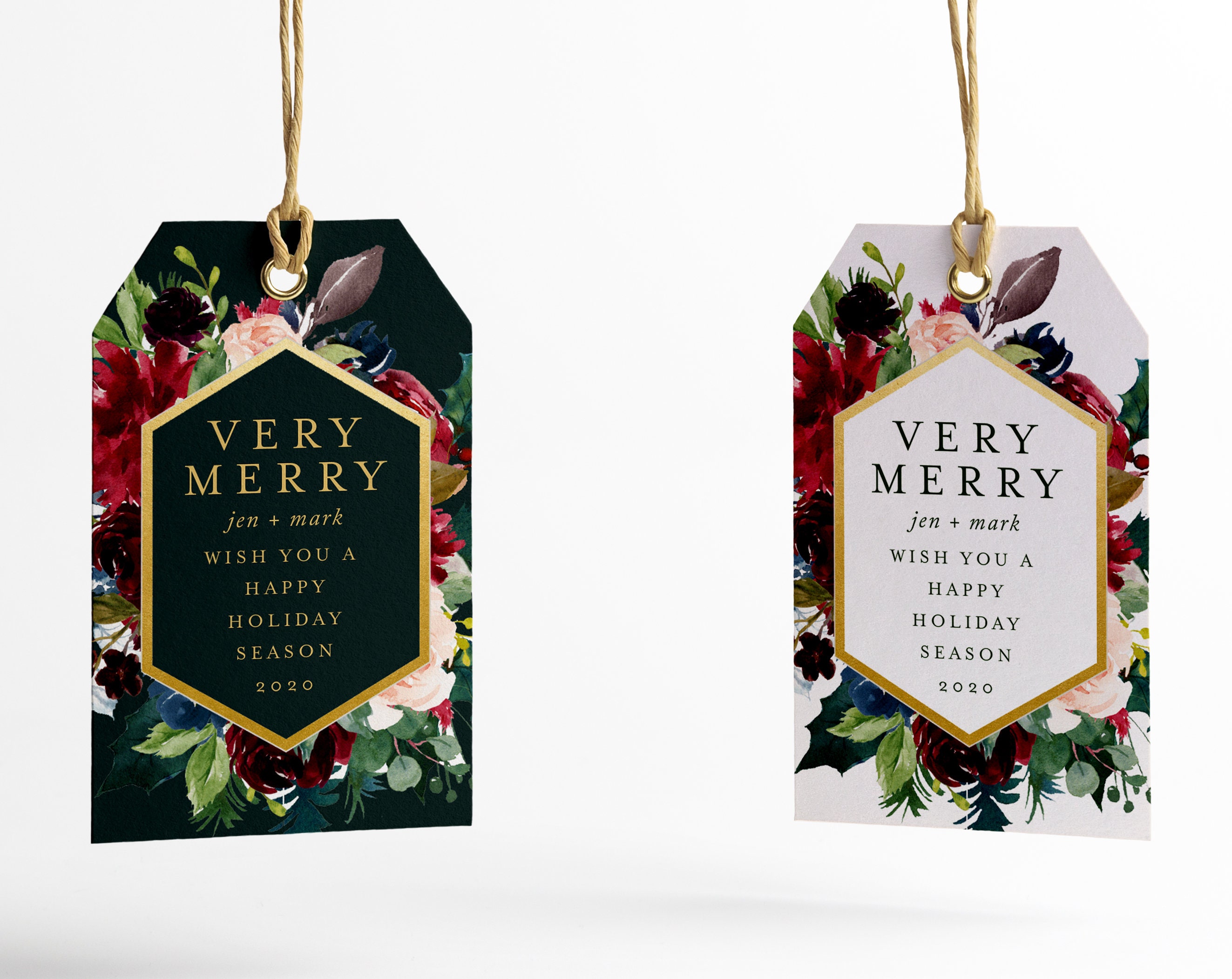 Merry Christmas Label Printable Christmas Gift Tag Template Etsy