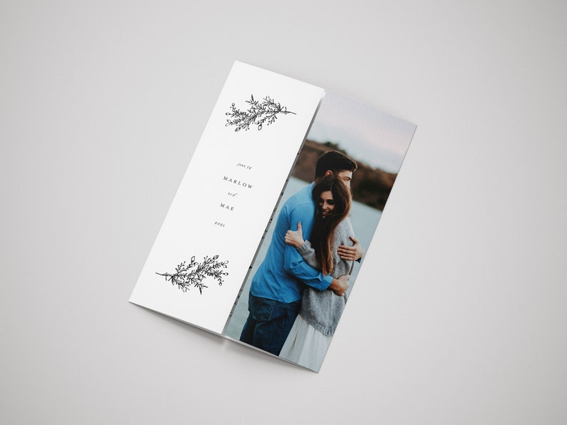 Stylish Folded Wedding Invitation with Inserts Rustic Monogram Wedding Invitation Set MM Simple Wedding Invitation Bundle