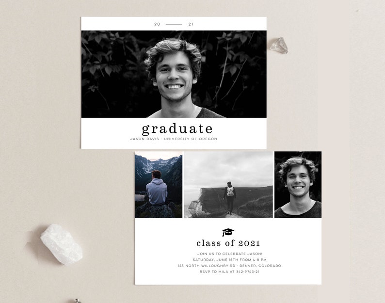Photoshop Template, Graduation Announcement Card, Editable Graduation Card, Graduation Announcement Photoshop Card image 5