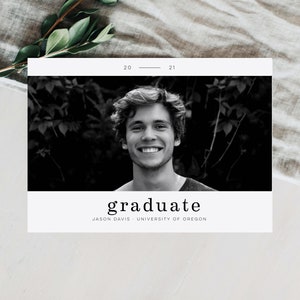 Editable Graduation Photo Card, Boy Graduation Announcement, 2024 Senior, Printable Grad Invitation Template, Templett, GR image 7