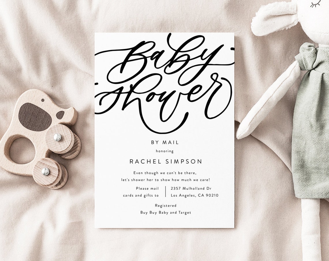 Modern Baby Shower by Mail Template Download Baby Shower from Etsy