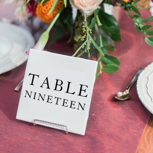 Square Table Number Cards, Table Numbers 1-20, Wedding Table Numbers Printable, Table Numbers Template, Elegant Table Numbers , EM image 10