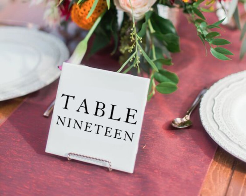 Square Table Number Cards, Table Numbers 1-20, Wedding Table Numbers Printable, Table Numbers Template, Elegant Table Numbers , EM image 10