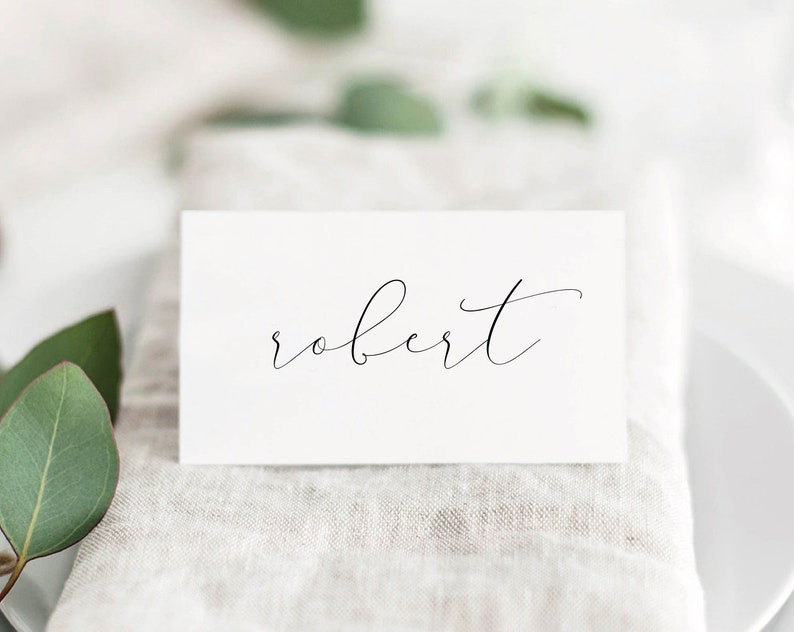 Place card Template Printable Wedding Place Cards Wedding Place Cards, simple elegant Editable template DIY Place cards Instant Download, EL image 3