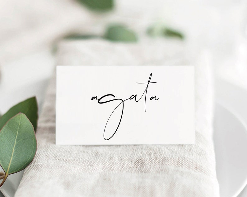 Simple Place Card Template, Wedding Place Name Settings, EM image 7