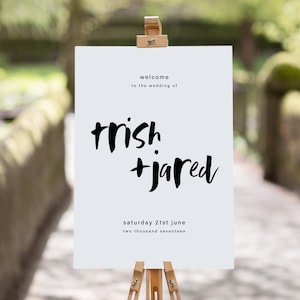 Welcome To Our Wedding, Simple Welcome Sign Template, Minimalist Wedding Signage, Printable Reception Sign, HW