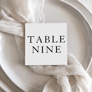 Square Table Number Cards, Table Numbers 1-20, Wedding Table Numbers Printable, Table Numbers Template, Elegant Table Numbers , EM