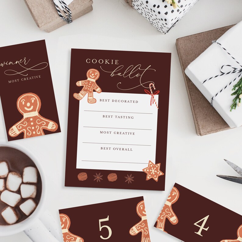 Holiday Cookie Exchange Voting Ballots instant Download | Etsy