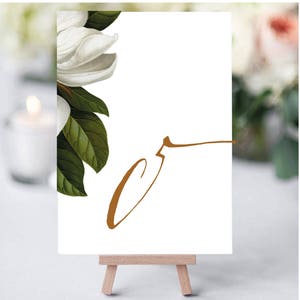 WHITE MAGNOLIA Instant Printable Table Number, Table Number, garden Wedding Table Numbers, Wedding Table Cards, botanical Number Cards image 5