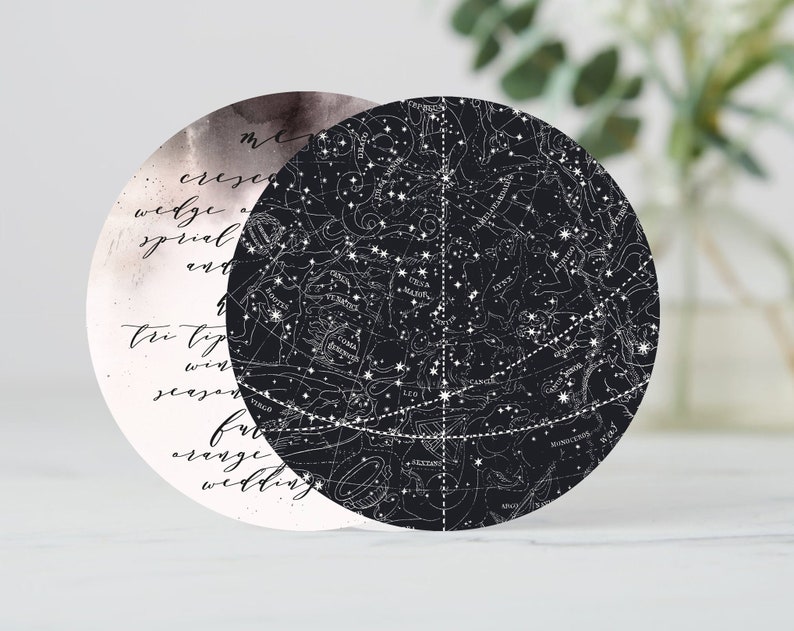 Constellation Wedding Menu, Zodiac Menu Cards, Starry Night Table Decor, Celestial Wedding Stationery, Space Themed Wedding Breakfast image 3