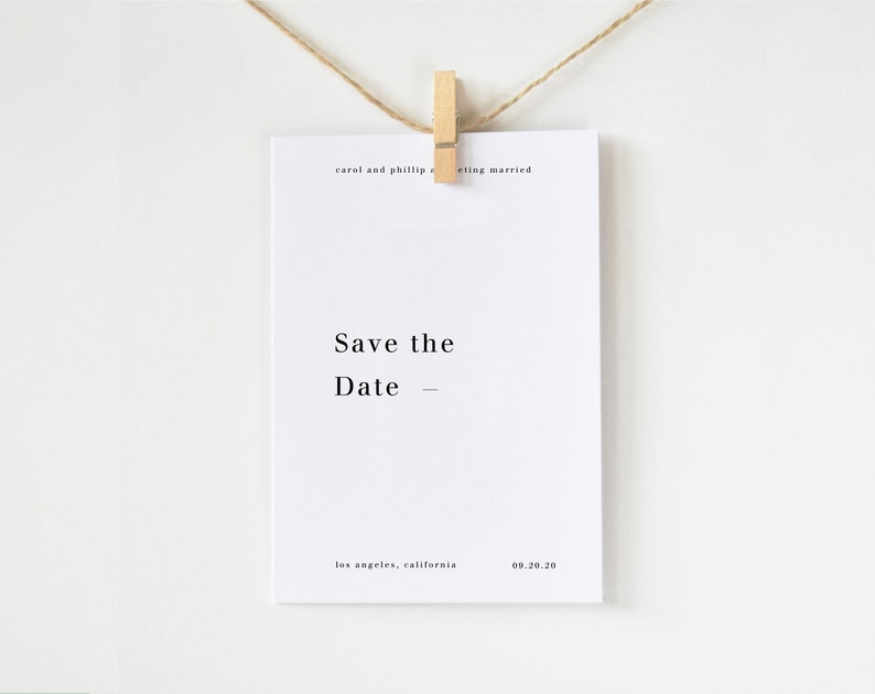 Modern Minimalist Save the Date, Wedding Save the Date, Electronic Save the Date Template, Save the Date, Save the Date Template, SM image 6