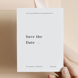 Modern Minimalist Save the Date, Wedding Save the Date, Electronic Save the Date Template, Save the Date, Save the Date Template, SM image 5