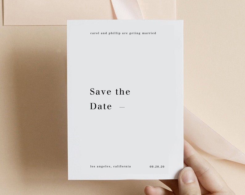 Modern Minimalist Save the Date, Wedding Save the Date, Electronic Save the Date Template, Save the Date, Save the Date Template, SM image 5