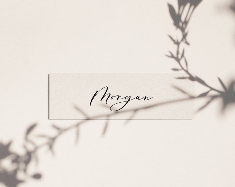 Place Card Template, Script Name Card Tag, Escort Cards, Modern Wedding, Name Seating Card, Editable Place Cards, Templett image 4