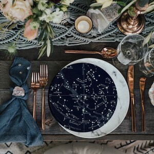 Constellation Wedding Menu, Navy Blue Star Celestial Menu Cards, Starry Night Table Decor, Cosmos Wedding Stationery image 8