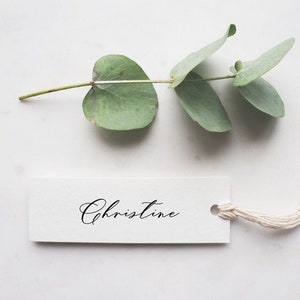 Place Card Template, Script Name Card Tag, Escort Cards, Modern Wedding, Name Seating Card, Editable Place Cards, Templett image 1