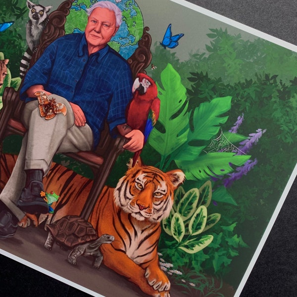 Sir David Attenborough - Art Print - King of the jungle