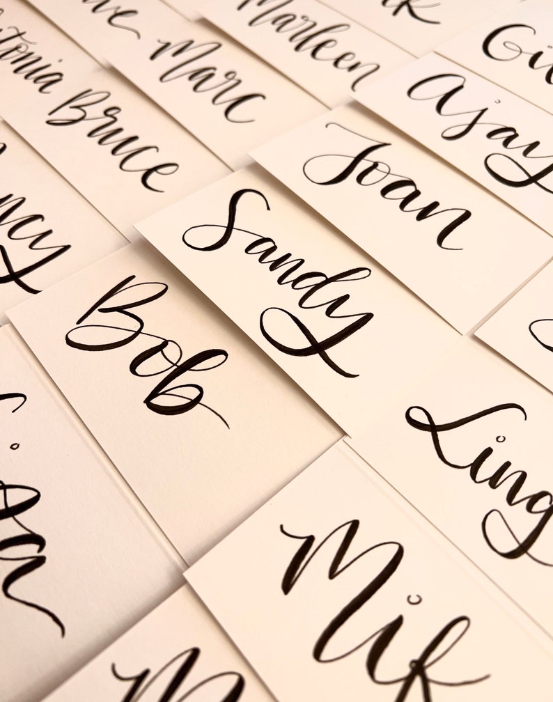 CUSTOM Black Place Cards Wedding Dinner Party Tent Cards - Etsy