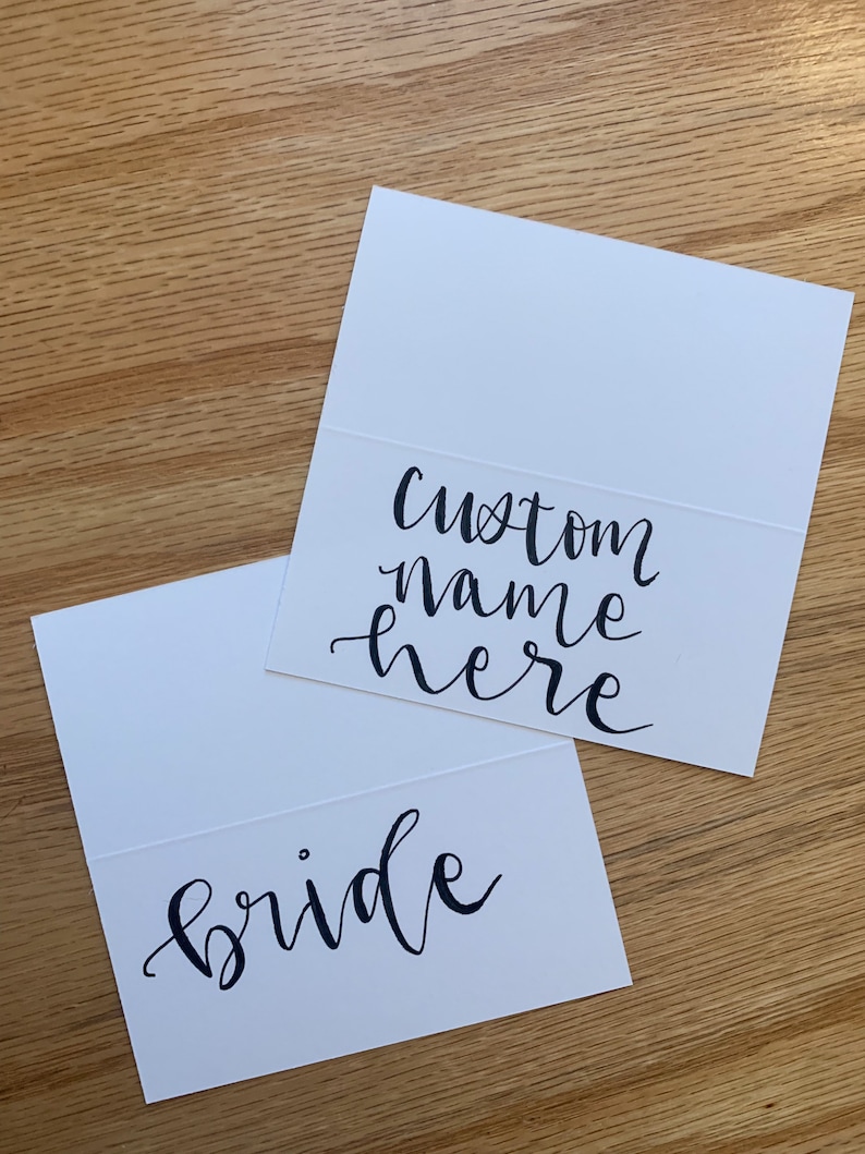 CUSTOM Black Place Cards Wedding Dinner Party Tent Cards - Etsy