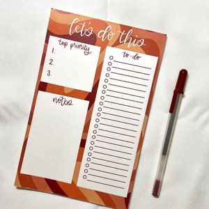 Daily Notepad, Daily Planner, Daily checklist