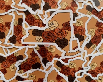 New York Sticker, NYS Sticker, Rose Sticker