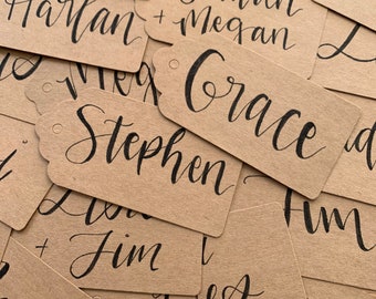CUSTOM Kraft Gift Tags, Personalized Favor Tags, Wedding Place Cards