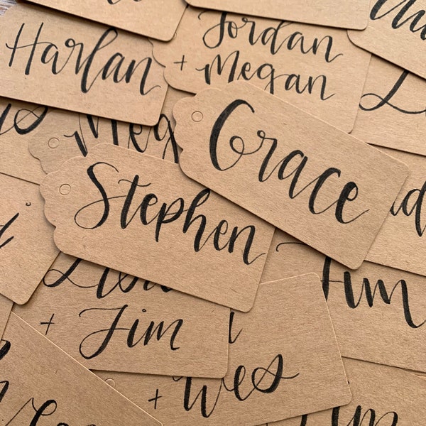 CUSTOM Kraft Gift Tags, Personalized Favor Tags, Wedding Place Cards