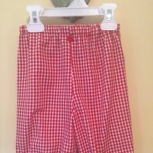 Gingham Long Bubble Pants or a Straight Hemmed Pant for Little ones  ,Made To Order, Multiple Colors,Accent Button. All season pants