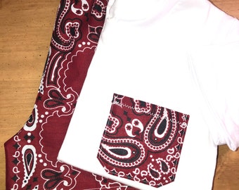 Maroon Bandana Outfit 4T: Western Style Shirt & Shorts Set