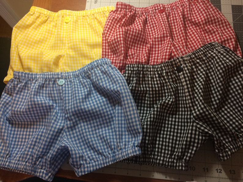 Gingham & Seersucker Bubble Shorts for baby,toddlers, n kids. Multiple colors and sizes to choose from. Bloomer style, Made to Order item image 1
