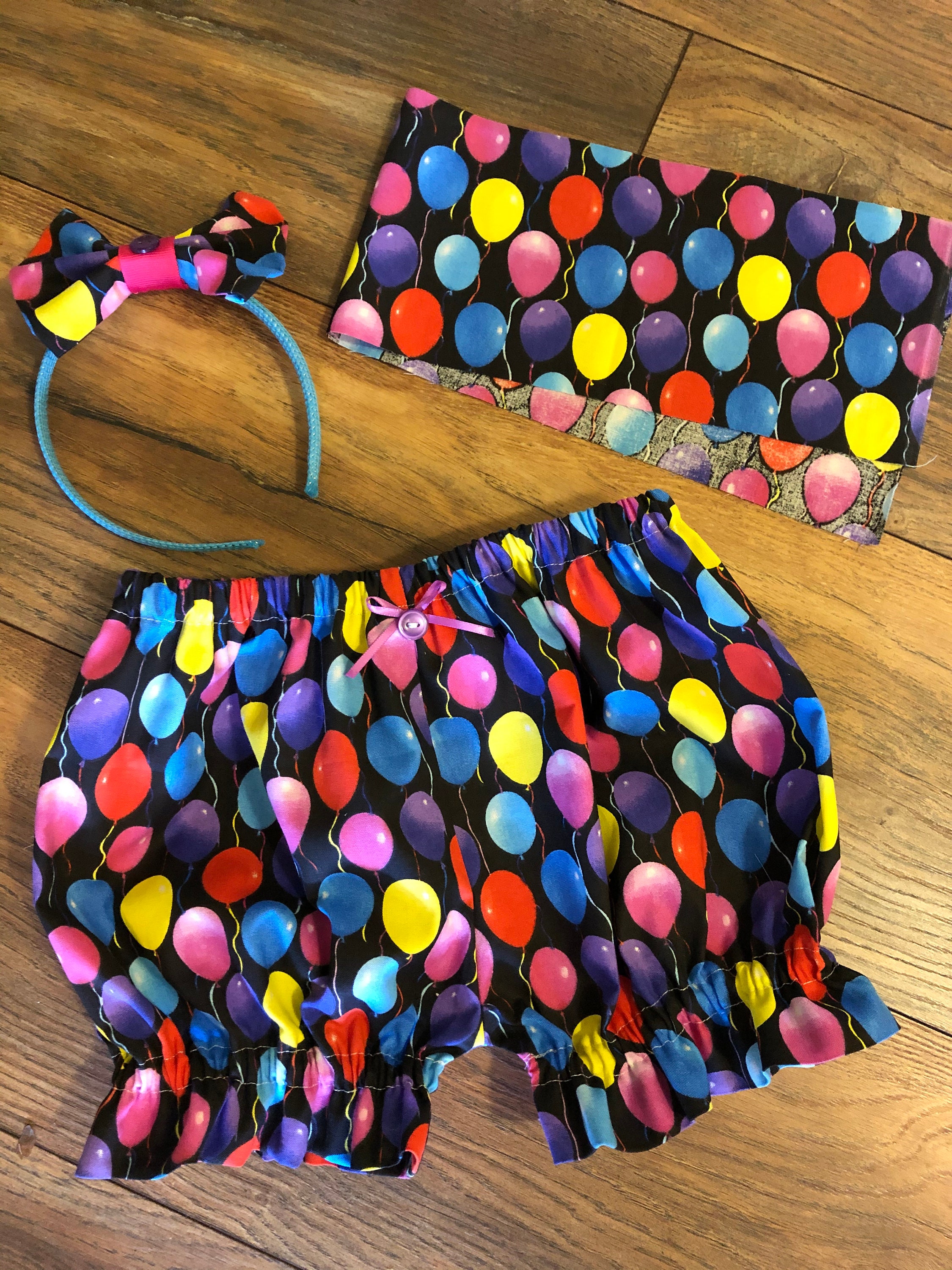 Birthday Balloons Ruffled Bubble Shorts for Girl Size 3T/4T. - Etsy