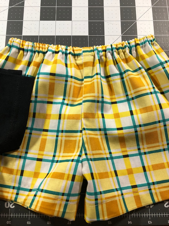 Plaid yellow shorts clearance