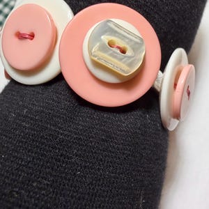 Button Bangle Bracelets, Vintage meets Modern large Button, mother of Pearl wrist Bracelet, chunky pink and white, Yellow