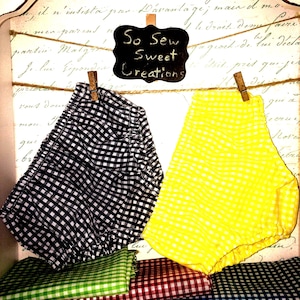 Gingham Diaper Covers for Baby, Made To Order in Multiple colors and sizes, Preemie, Baby to Toddlers, multiple fabrics to choose from