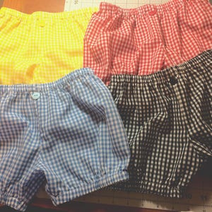 Gingham & Seersucker Bubble Shorts for baby, toddlers, kids. Multiple colors and sizes to choose from. Bloomer style, Made to Order item