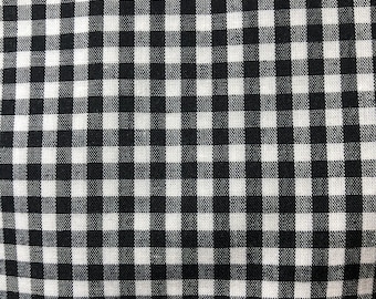 BLACK gingham remnants, swatches, scraps, approx Half pound  envelope filled for crafts ,Applique, ships quick, low price plus shipping !