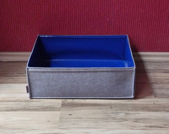 Custom Felt Basket Reinforced with Truck Tarp – Personalized Storage Solution in Your Desired Dimensions, Handmade and Durable