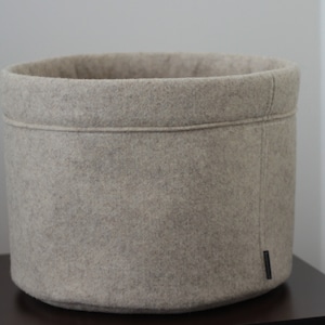 Panier en feutre de laine, panier de silo à fond en feutre, panier de rangement beige naturel S