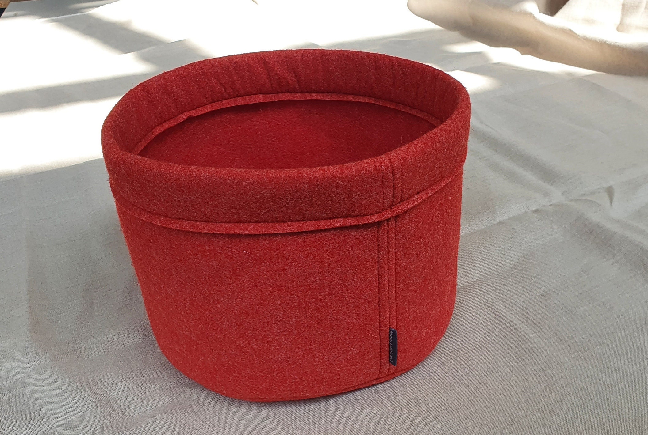 Round Storage Basket Wool Felt Basket Etsy