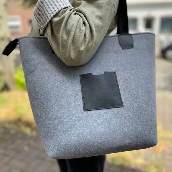 Filztasche Shopper Tasche aus Wollfilz