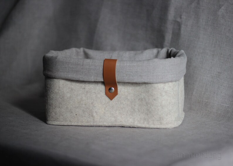 Wool Felt Storage Bin for Kitchen Storage Basket Natural Etsy