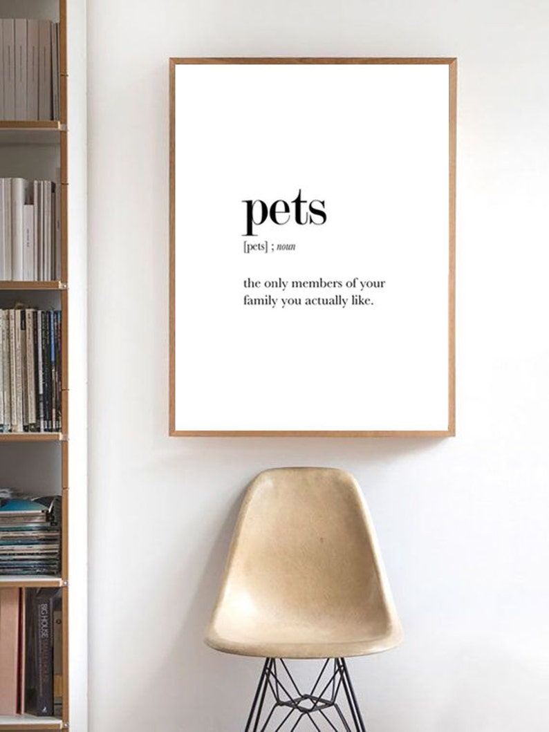 Pets Definition Print Pets Quote Definition Posters Pets Etsy