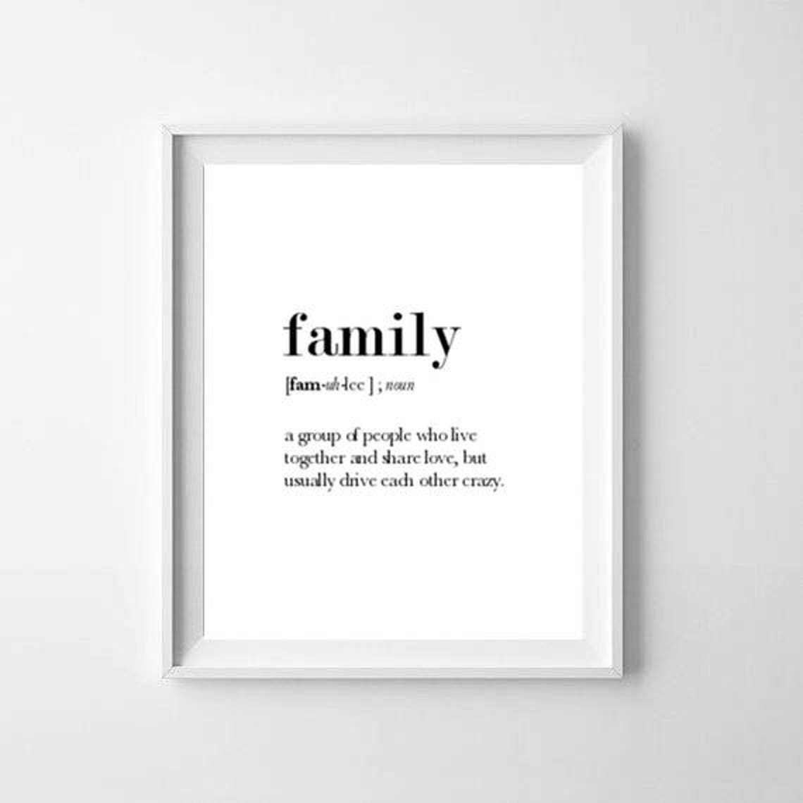 Family Definition, Family Print, Family Wall Art, Family Gift