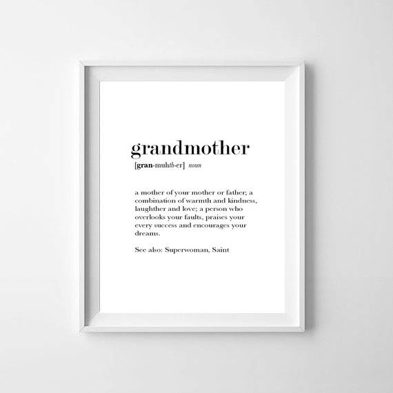 Grandmother Definition Print Grandparents Day Grandmother Etsy Australia