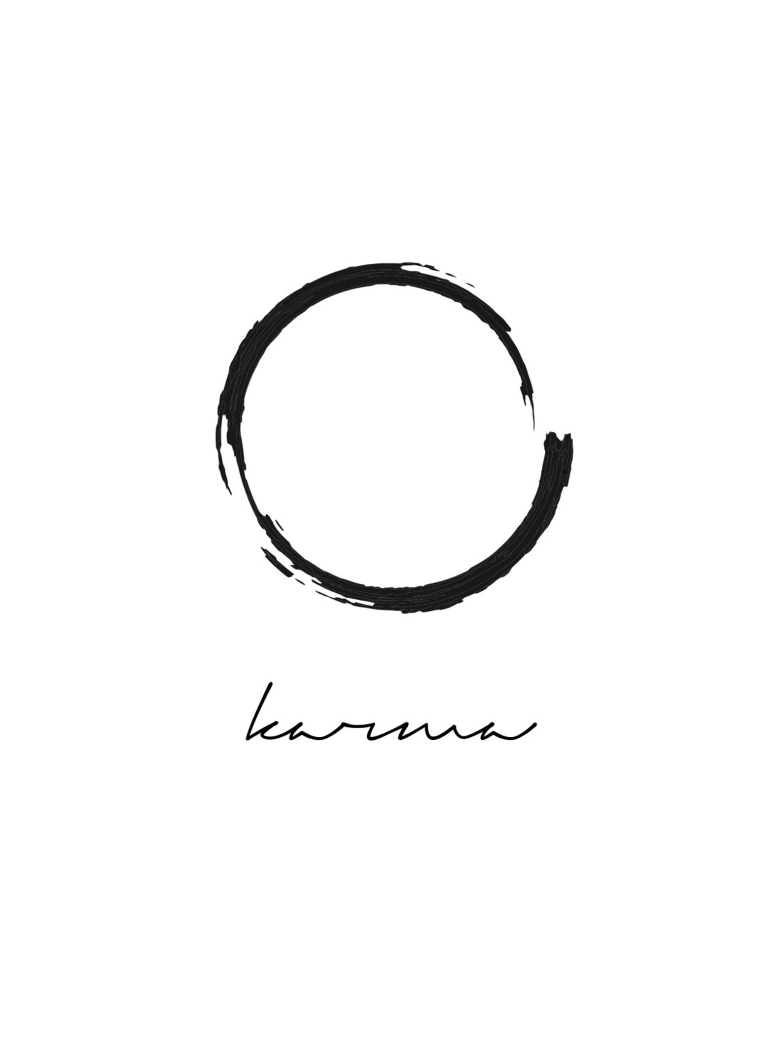 Zen Circle Enso Ring Karma Circle Print Karma Poster Karm Etsy