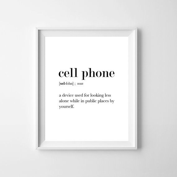 Phone Definition Print Definition Poster Cell Phone Wall Etsy